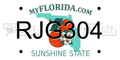 RJG304 Florida License Plate