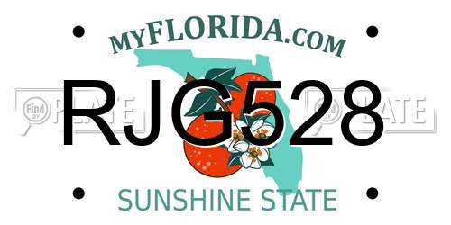 RJG528 Florida License Plate