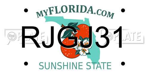 RJGJ31 Florida License Plate