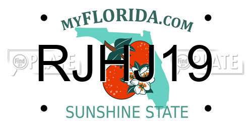 RJHJ19 Florida License Plate