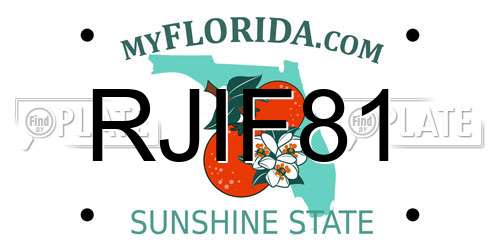 RJIF81 Florida License Plate