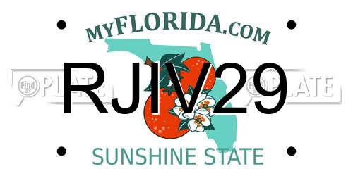 RJIV29 Florida License Plate
