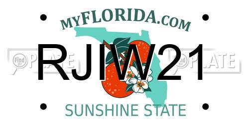 RJIW21 Florida License Plate