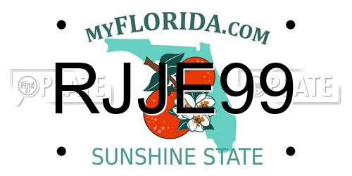 RJJE99 Florida License Plate