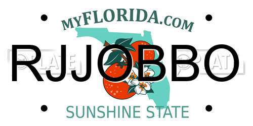 RJJOBBO Florida License Plate
