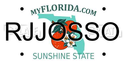 RJJOSSO Florida License Plate
