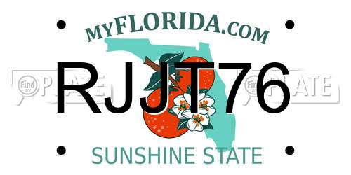 RJJT76 Florida License Plate