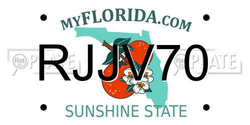 RJJV70 Florida License Plate