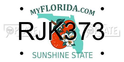 RJK373 Florida License Plate