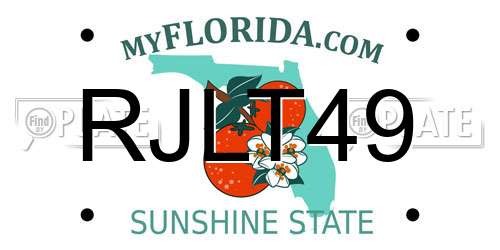 RJLT49 Florida License Plate