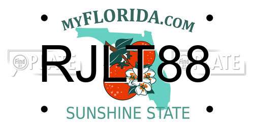 RJLT88 Florida License Plate