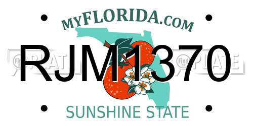 RJM1370 Florida License Plate