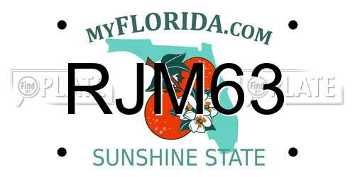 RJM63 Florida License Plate