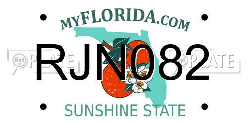 RJN082 Florida License Plate