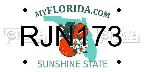 RJN173 Florida License Plate