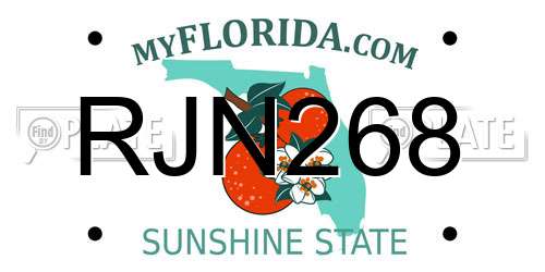 RJN268 Florida License Plate