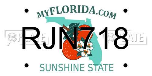 RJN718 Florida License Plate