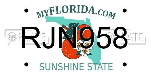 RJN958 Florida License Plate