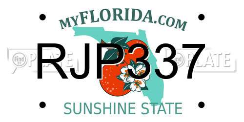RJP337 Florida License Plate