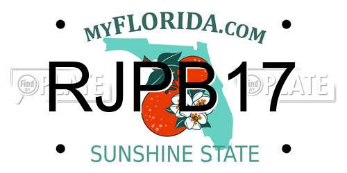 RJPB17 Florida License Plate