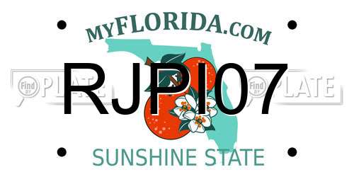 RJPI07 Florida License Plate