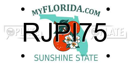 RJPI75 Florida License Plate
