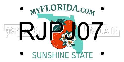 RJPJ07 Florida License Plate