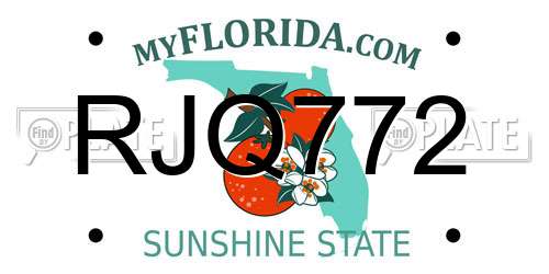RJQ772 Florida License Plate