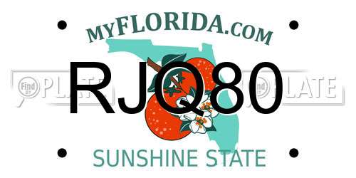 RJQ80 Florida License Plate