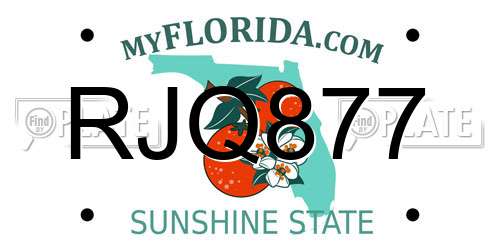 RJQ877 Florida License Plate