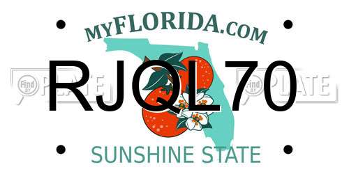 RJQL70 Florida License Plate