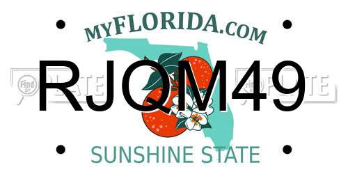 RJQM49 Florida License Plate