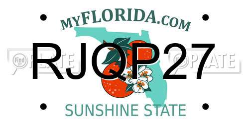 RJQP27 Florida License Plate