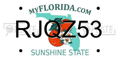 RJQZ53 Florida License Plate