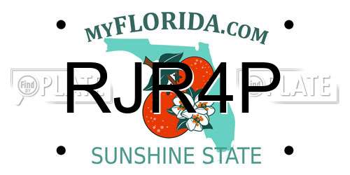 RJR4P Florida License Plate