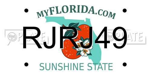 RJRJ49 Florida License Plate