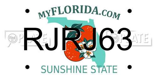 RJRJ63 Florida License Plate