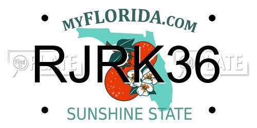 RJRK36 Florida License Plate