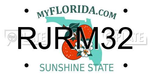RJRM32 Florida License Plate