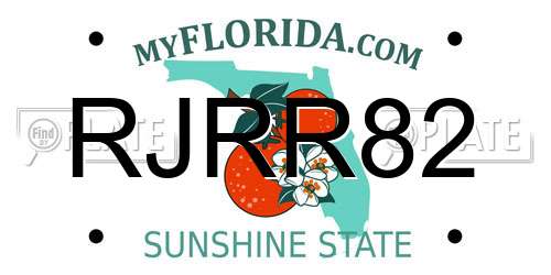RJRR82 Florida License Plate