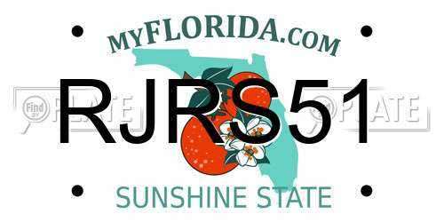 RJRS51 Florida License Plate