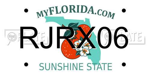 RJRX06 Florida License Plate