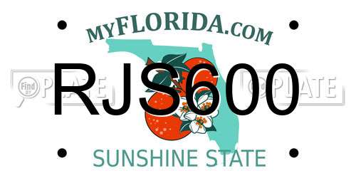 RJS600 Florida License Plate