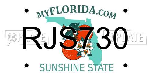 RJS730 Florida License Plate