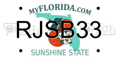 RJSB33 Florida License Plate