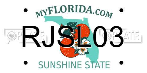 RJSL03 Florida License Plate