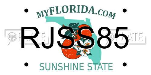 RJSS85 Florida License Plate