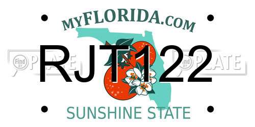RJT122 Florida License Plate