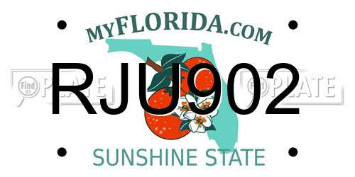 RJU902 Florida License Plate