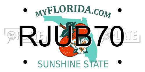 RJUB70 Florida License Plate